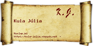 Kula Júlia névjegykártya